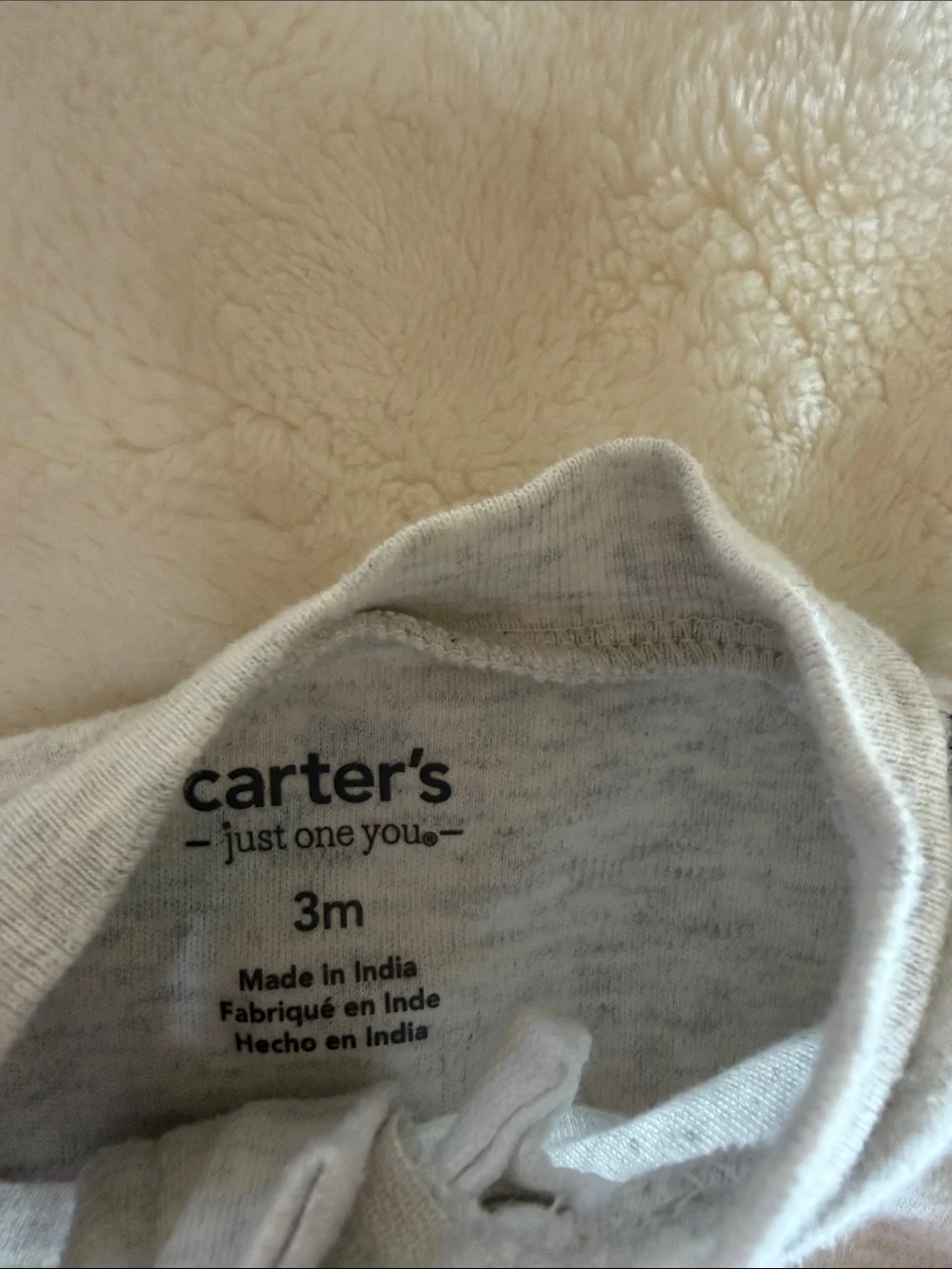 Carter's Light Gray Footed One-Piece with Teal & Mustard Dino Print